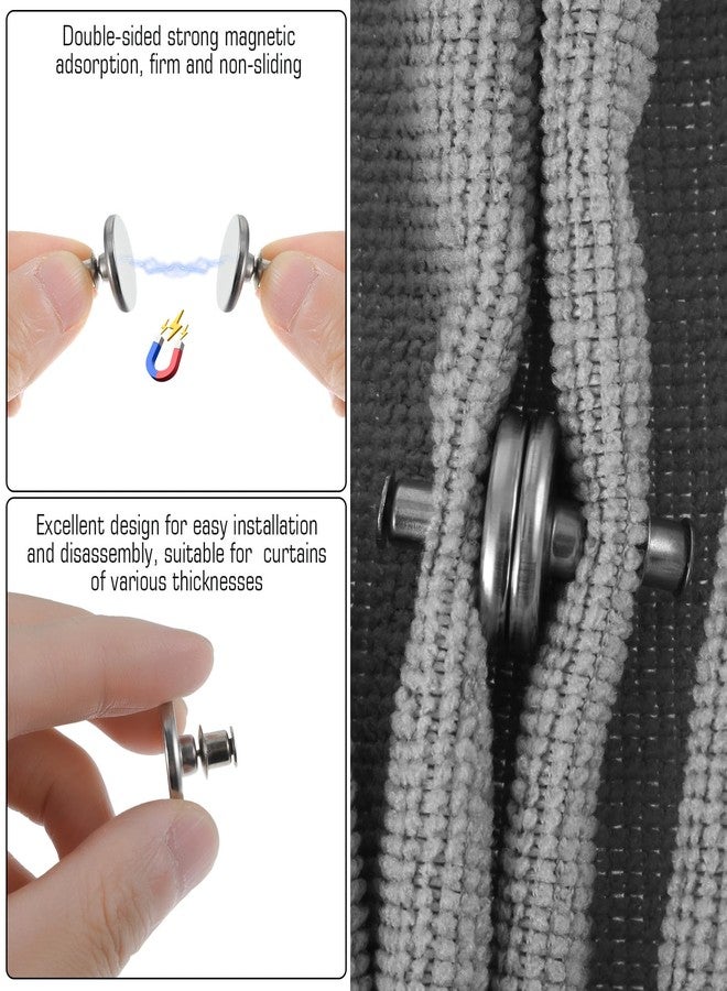 ValueBargain 6 Pair Curtain Magnets Closure, Silver Metal Magnetic Curtain Clips for Indoor & Outdoor Drapes Closure Shortener, 12Pcs Hold Curtains Open & Closed, Easy to Use, Polished Finish - Image 3
